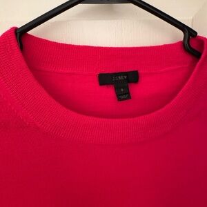 J. Crew Bright Pink Merino Wool Sweater